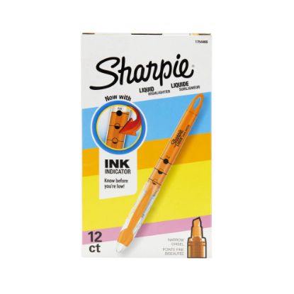 Picture of Sharpie Liquid Highlighters, Chisel Tip, Fluorescent Orange, 12 Count