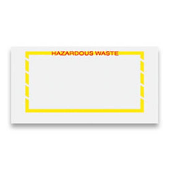 Picture of Tape Logic Packing List Envelopes, Top Loading, "Hazardous Waste", 5 1/2in x 10in, Yellow Border, Pack Of 1,000