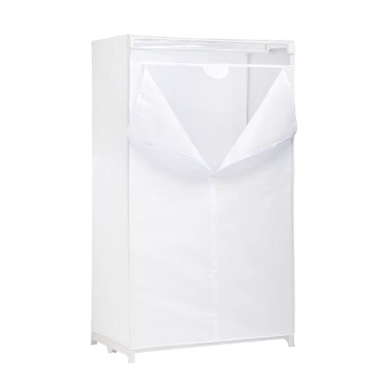 Picture of Honey-can-do WRD-01271 36in Cloth Wardrobe - 36in x 19.7in x 63in - Heavy Duty, Breathable, Lightweight, Zippered, Environmentally Friendly, Sturdy, Rust Resistant - White - Cloth, Steel, Fabric