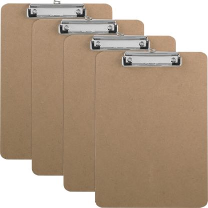 Picture of Business Source Flat Clip Hardboard Clipboard - Brown - 6 / Box