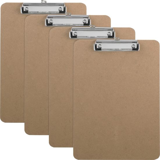 Picture of Business Source Flat Clip Hardboard Clipboard - Brown - 6 / Box