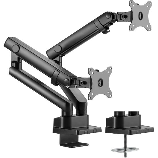 Picture of Amer Mounting Arm for Curved Screen Display, Flat Panel Display - Matte Black - 2 Display(s) Supported - 32in Screen Support - 35.27 lb Load Capacity - 75 x 75, 100 x 100 - Steel, Aluminum, Plastic