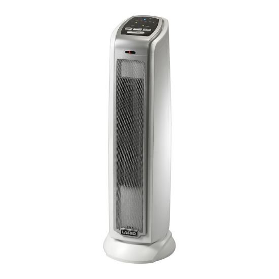 Picture of Lasko 5775 1500 Watts Electric Ceramic Oscillating Tower Heater, 2 Heat Settings, 22.75inH x 7.12inW x 7.5inD, Gray