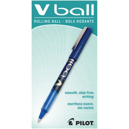 Picture of Pilot V-Ball Liquid Ink Rollerball Pens, Fine Point, 0.7 mm, Blue Barrel, Blue Ink, Pack Of 12 Pens