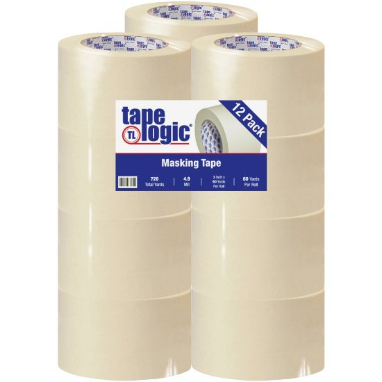 Picture of Tape Logic 2200 Masking Tape, 3in Core, 3in x 180ft, Natural, Case Of 12