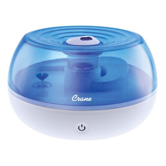 Picture of Crane Personal Ultrasonic Cool Mist Humidifier, 0.2 Gallons, 6 3/4in x 6 3/4in x 4 1/8in, Blue/White