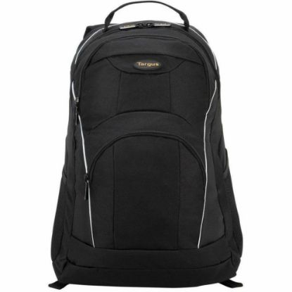 Picture of Targus Motor TSB194US Carrying Case (Backpack) for 16in Notebook - Black, Yellow - Water Resistant Exterior - Polyester, 600D Cordura Body - Shoulder Strap - 18.9in Height x 13in Width x 7.1in Depth - 8.72 gal Volume Capacity