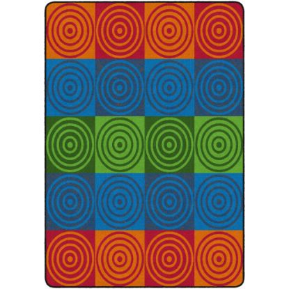 Picture of Flagship Carpets Bulls-Eye Block, Rectangle, 6ft x 8ft 4in, Multicolor