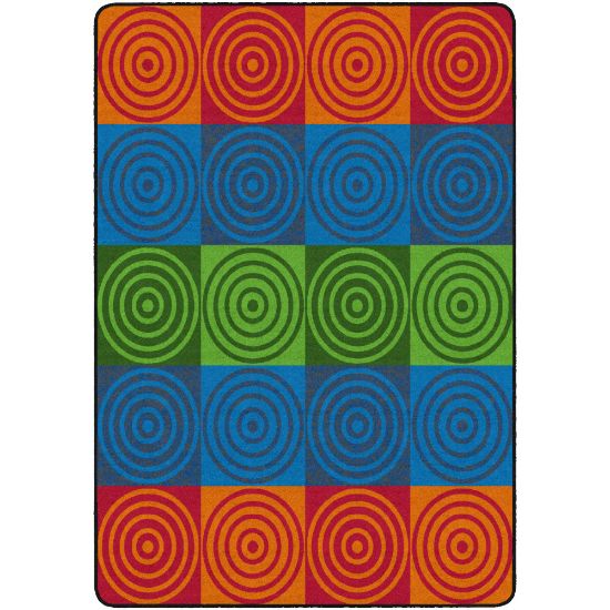 Picture of Flagship Carpets Bulls-Eye Block, Rectangle, 6ft x 8ft 4in, Multicolor