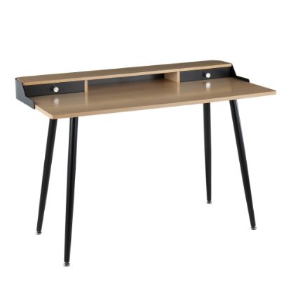 Picture of LumiSource Harvey 48inW Painted Computer Desk, Black/Natural