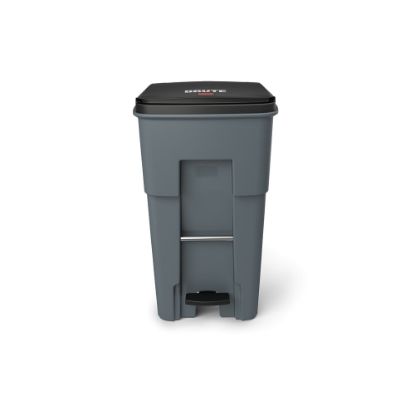 Picture of Rubbermaid Commercial BRUTE Rectangular Polyethylene Rollout Bin, Step-On, 65 Gallons, Gray