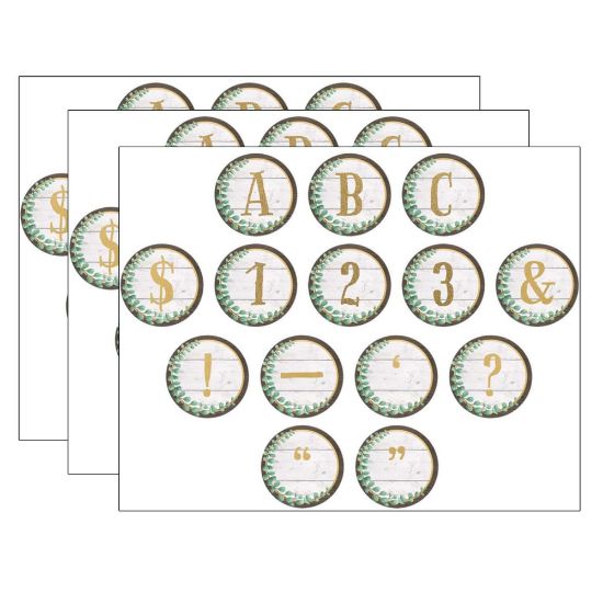 Picture of Teacher Created Resources Circle Letters, Eucalyptus, 216 Per Pack, Set Of 3 Packs