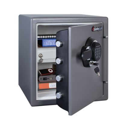 Picture of SentrySafe Fire-Safe Electronic Safe, 1.23 Cu. Ft., Gunmetal Gray