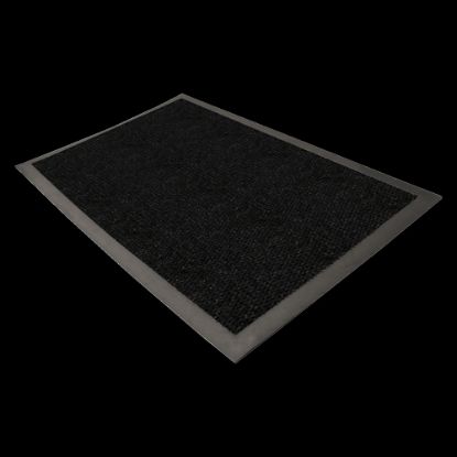 Picture of Genuine Joe Ultraguard Indoor Wiper/Scraper Floor Mat, 3ft x 5ft, Charcoal Black