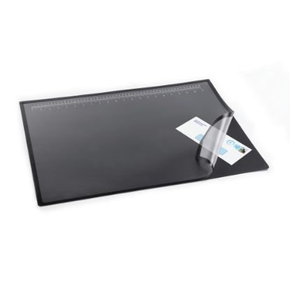 Picture of Office Depot Brand Clear Overlay Desk Pad, 19in x 24in, Black