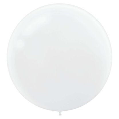 Picture of Amscan 24in Latex Balloons, Frosty White, 4 Balloons Per Pack, Set Of 3 Packs