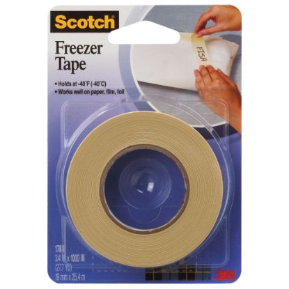 Picture of 3M 178 Freezer Tape, 1.5in Core, 0.75in x 1,000ft, Natural, Case Of 24