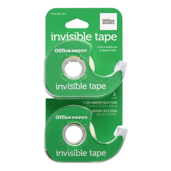 Picture of Office Depot Brand Invisible Tape With Dispenser, 3/4in x 600in, Pack Of 2