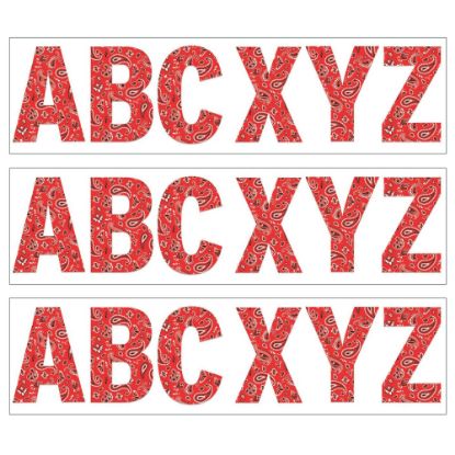 Picture of Eureka 7in Deco Letters, Red Bandana, 129 Letters Per Pack, Set Of 3 Packs