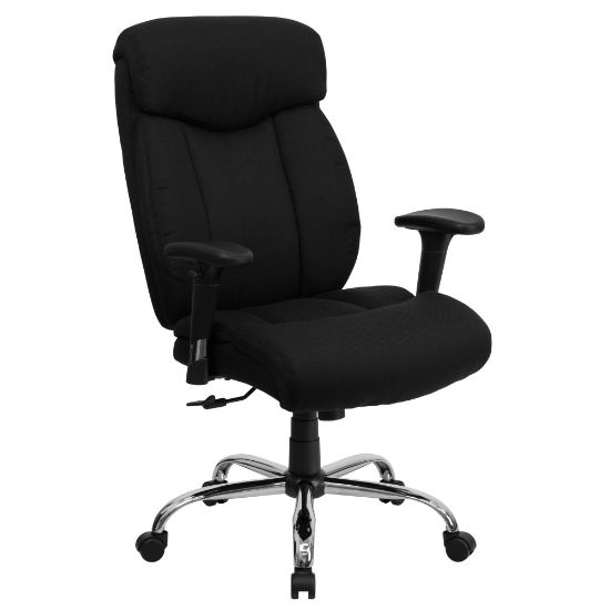 Picture of Flash Furniture HERCULES Big & Tall Ergonomic Fabric High-Back Swivel Office Chair With Adjustable Arms, Black