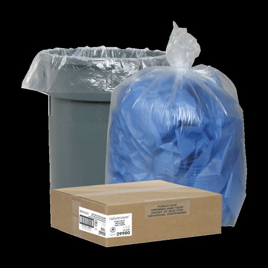 Picture of Nature Saver Trash Bags, 33 Gallon, 30% Recycled, Box Of 100