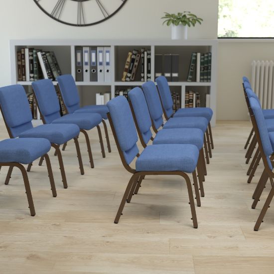 Picture of Flash Furniture HERCULES Series 21inW Stackable Church Chair, Blue/Goldvein