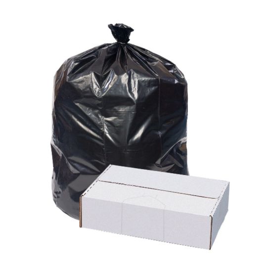 Picture of Highmark Repro 2-mil Can Liners, 60 Gallons, 38in x 58in, 70% Recycled, Black, Box Of 50