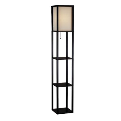 Picture of Adesso Wright Shelf Floor Lamp, 63in, Black/Natural