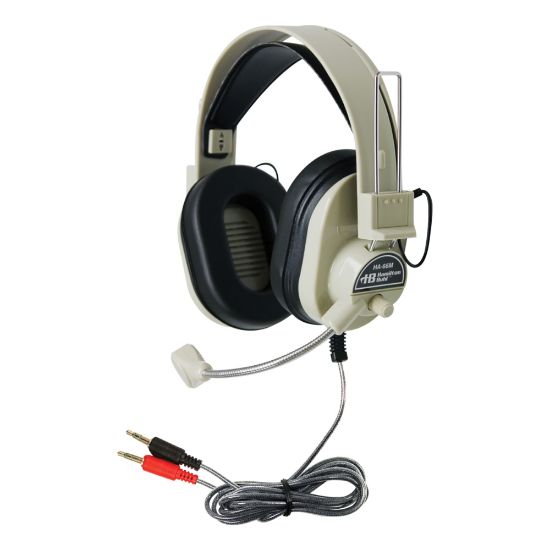 Picture of HamiltonBuhl Deluxe Multimedia HA-66M Over-Ear Headphones With Mic, Tan/Black