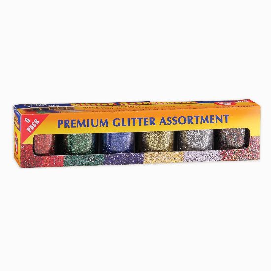 Picture of Hygloss Glitter Assortments, 0.75 Oz, Assorted Colors, 6 Packs Per Set, Pack Of 3 Sets