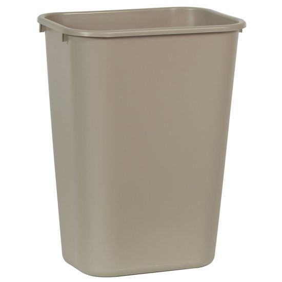 Picture of Rubbermaid Durable Polyethylene Wastebasket, 10 1/4 Gallons (38.8L), Beige