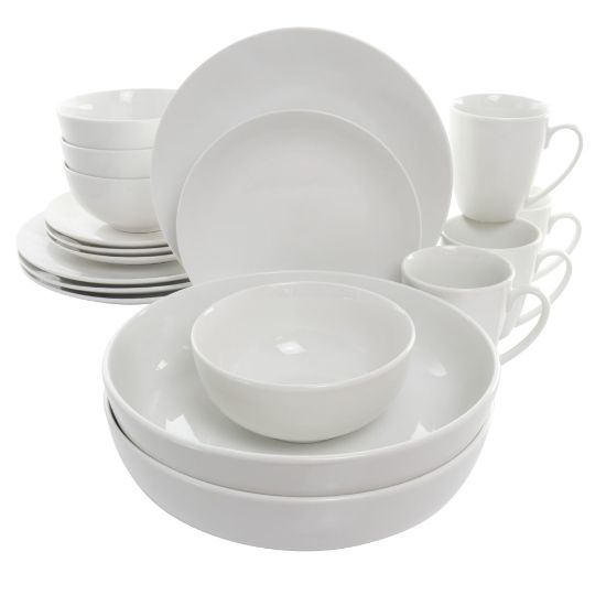 Picture of Elama Owen 18-Piece Porcelain Dinnerware Set, White