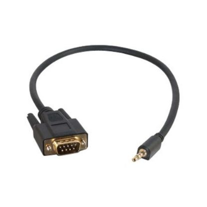 Picture of C2G 1.5ft Velocity DB9 Male to 3.5mm Male Adapter Cable - 1.50 ft Serial Data Transfer Cable for Projector - First End: 1 x 9-pin DB-9 Serial - Male - Second End: 1 x Mini-phone Stereo Audio - Male - Black