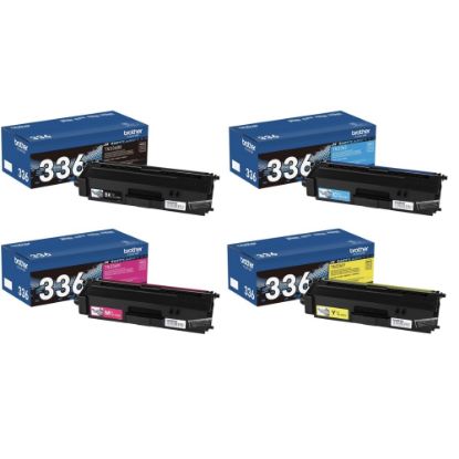 Picture of Brother TN-336 Black; Cyan; Magenta; Yellow High Yield Toner Cartridges, Pack Of 4, TN336 combo