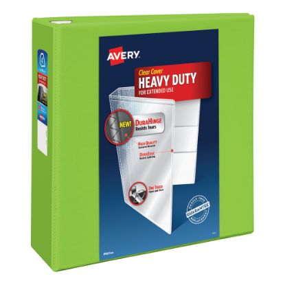 Picture of Avery Heavy-Duty View 3-Ring Binder With Locking One-Touch EZD Rings, 4in D-Rings, 43% Recycled, Chartreuse