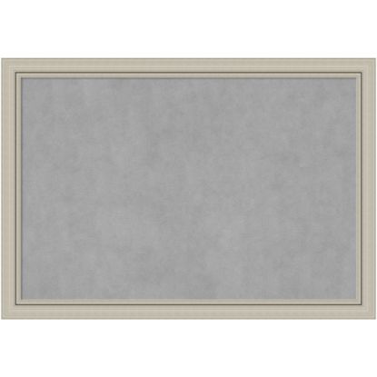 Picture of Amanti Art Narrow Magnetic Bulletin Board, Steel/Aluminum, 40in x 28in, Romano Silver Wood Frame