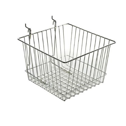 Picture of Azar Displays Chrome Wire Baskets, Medium Size, 8in x 12in x 12in, Silver, Pack Of 2