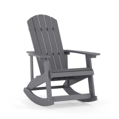 Picture of Flash Furniture Savannah All-Weather Adirondack Rocking Chair, Light Gray