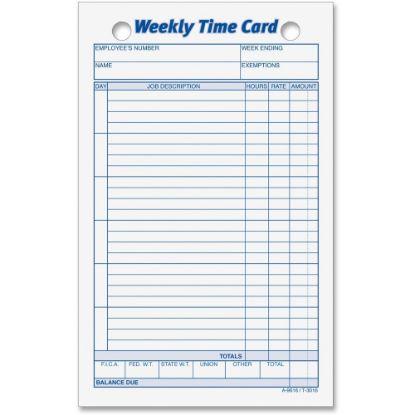 Picture of TOPS Weekly Time Cards, Pack Of 100