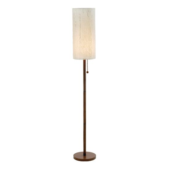 Picture of Adesso Hamptons Floor Lamp, 65inH, Beige Shade/Walnut Base