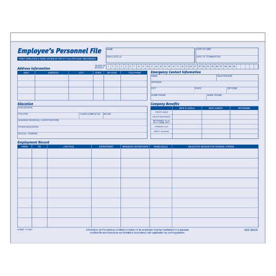 Picture of Adams Employee Record Folders, 9 1/2in x 11 3/4in, Folded, Pack Of 20