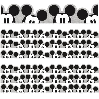 Picture of Eureka School Extra-Wide Deco Trim, Mickey Mouse Throwback Peeking, 37' Per Pack, Set Of 3 Packs