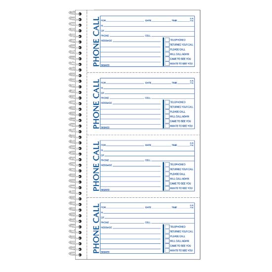 Picture of Adams Spiral Bound Phone Message Book, 11in x 5 1/2in, Book Of 400 Messages