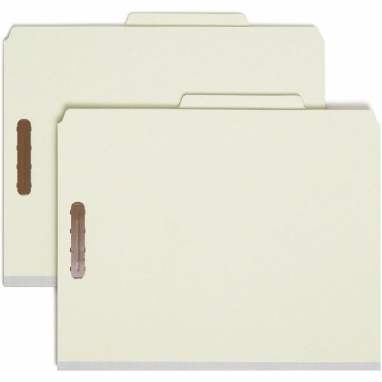 Picture of Smead Pressboard Colored Classification Folders, 2in Expansion, Letter Size, Gray, Box Of 10 Folders