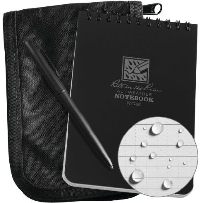 Picture of Rite In The Rain Pocket Top-Spiral Notebook Kit, 4in x 6in, Black