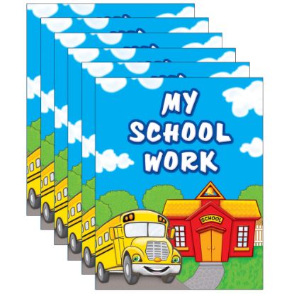 Picture of Teacher Created Resources My School Work Pocket Folders, 8-1/2in x 11in, Multicolor, Pack Of 6 Folders