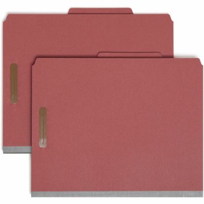 Picture of Smead Pressboard Colored Classification Folders, Letter Size, Red, Box Of 10 Folders