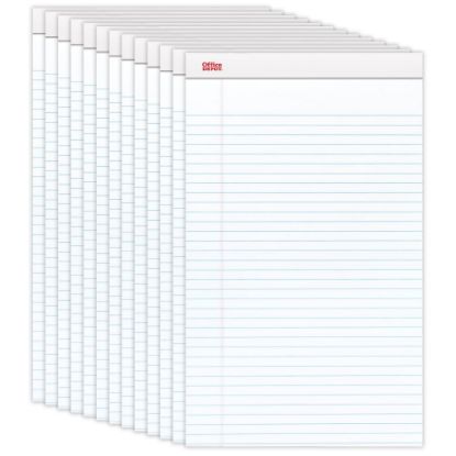 Picture of Office Depot Brand Writing Pads, 8 1/2in x 14in, Legal/Wide Ruled, 50 Sheets, White, Pack Of 12 Pads