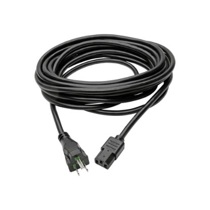 Picture of Eaton Tripp Lite Series Hospital-Grade Power Cord, NEMA 5-15P to C13 - Green Dot, 15A, 125V, 14 AWG, 25 ft. (7.62 m), Black - Power cable - power IEC 60320 C13 to NEMA 5-15P (M) - AC 110 V - 15 A - 25 ft - molded - black