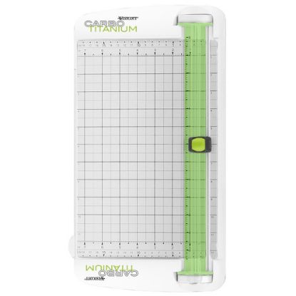 Picture of Westcott CarboTitanium Personal Paper Trimmer, 12in, White/Green